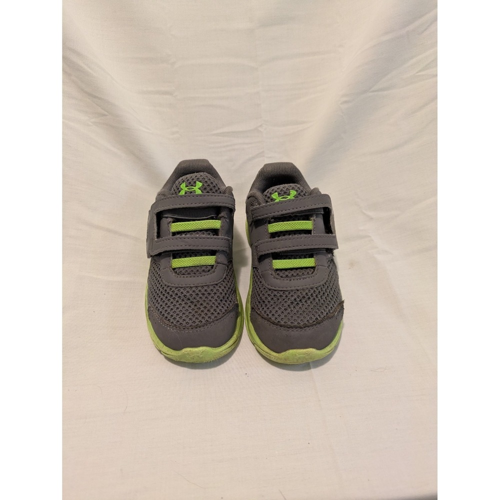 Under‎ Armour Toddler Shoes Size 7K Neon Green & Gray Good Condition